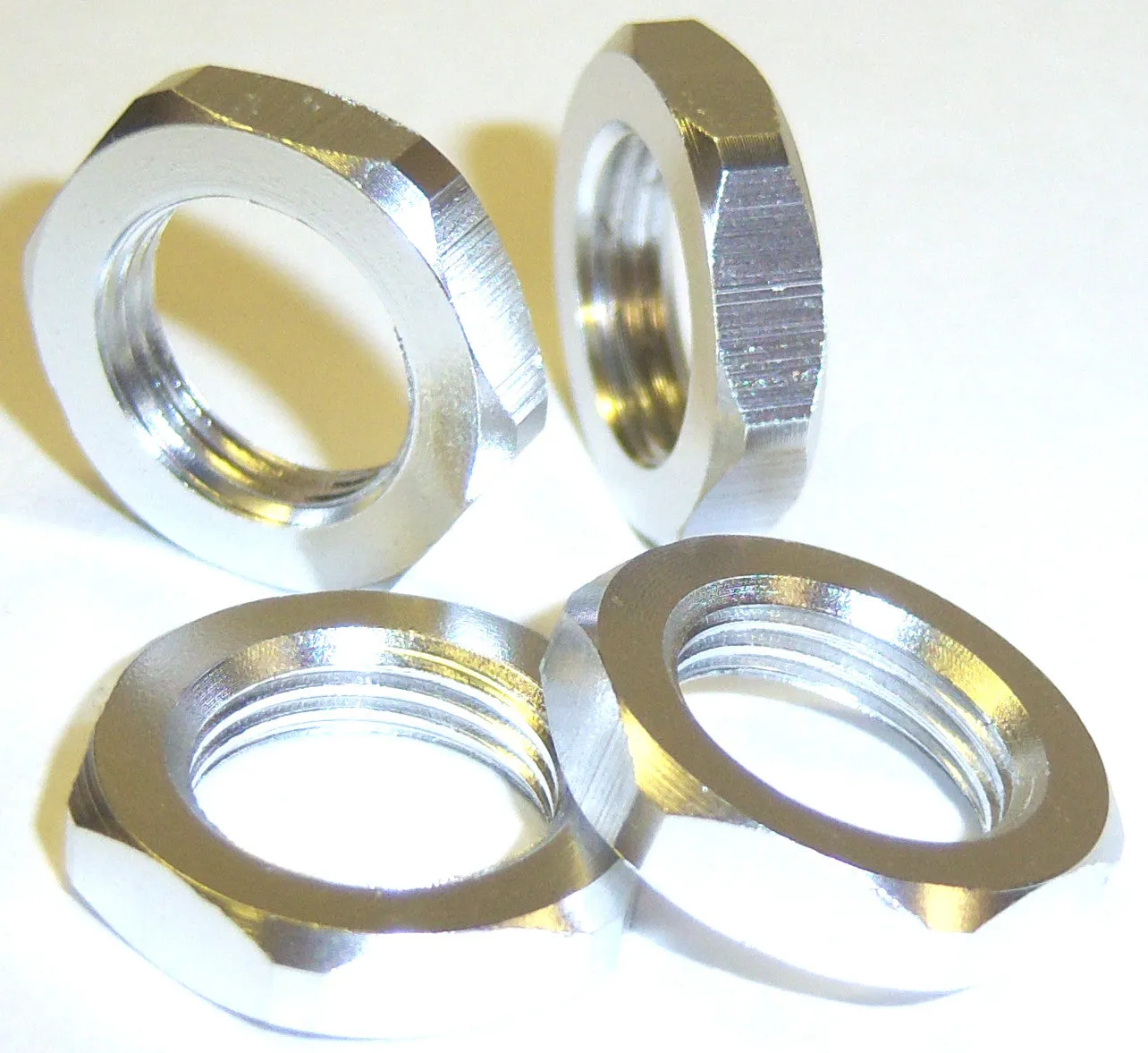 1/8 Scale 17mm Drive Wheel Hex Hub Nut Aluminium Silver x 4