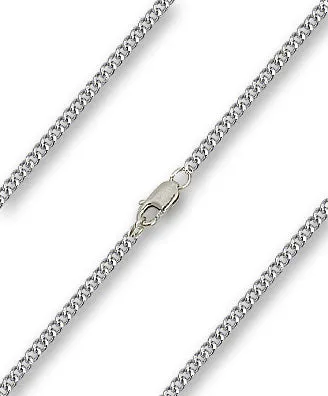 18" Light Rhodium Heavy Curb Chain with Lobster Claw - Carded