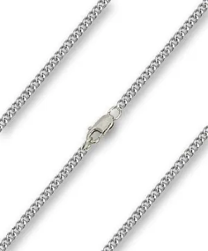 18" Light Rhodium Heavy Curb Chain with Lobster Claw - Carded