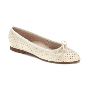 24309 - Cream Leather Girls Summer Bow Shoe