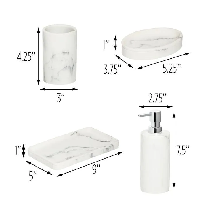 4PCS MARBLE BATH ACCESSORY SET