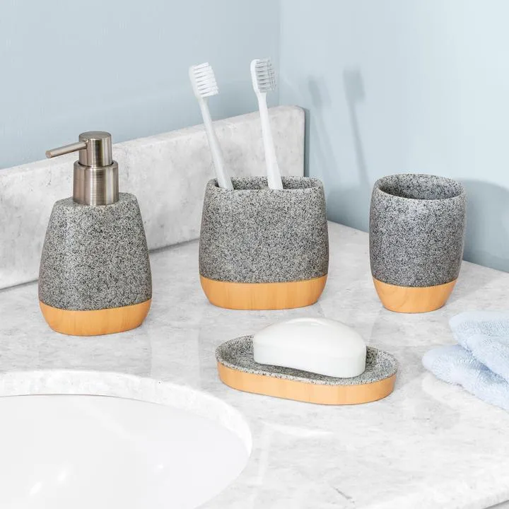4PCS SPECKLED BATH ACCESSORY SET