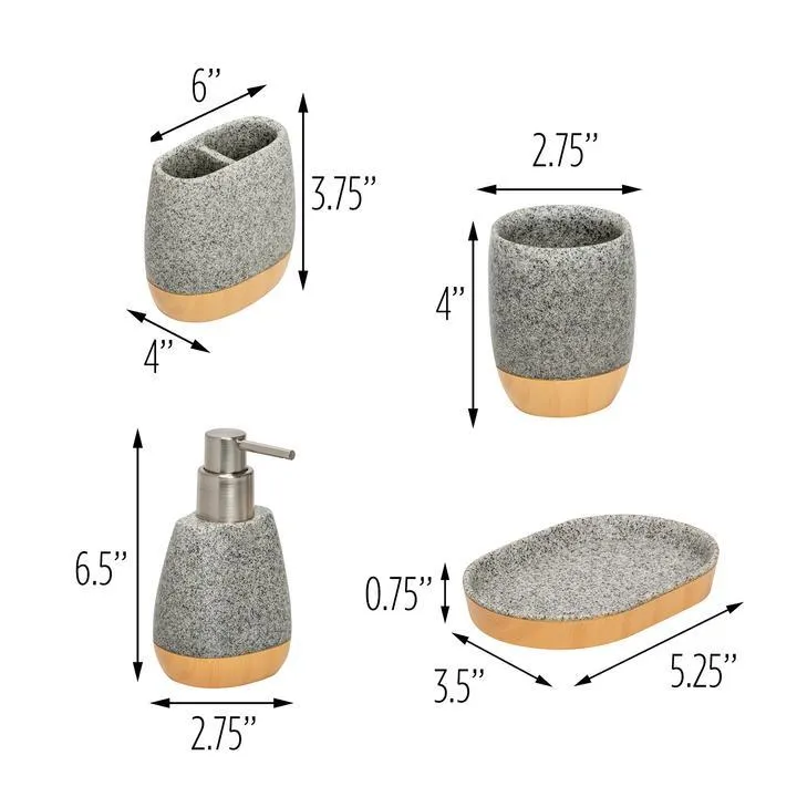 4PCS SPECKLED BATH ACCESSORY SET