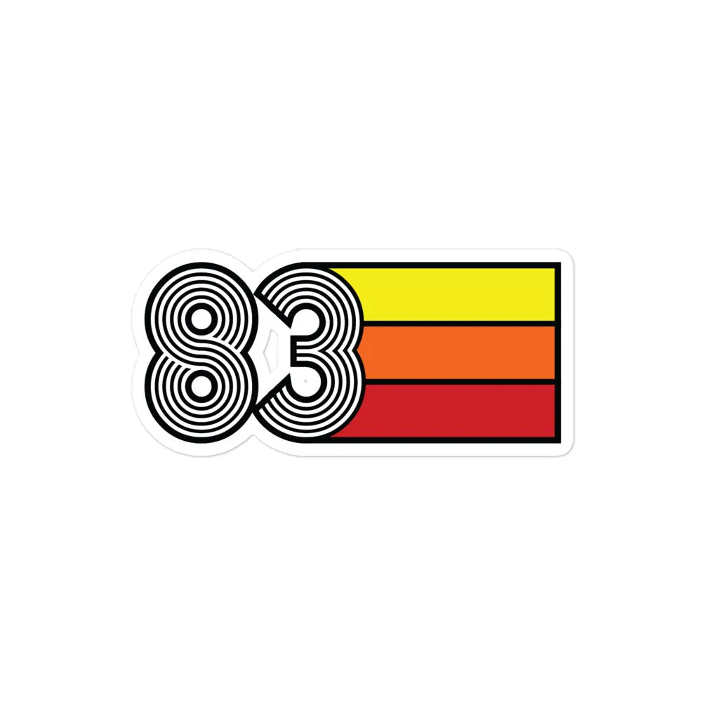 83 - 1983 Retro Tri- Line Decal Decoration Bubble-free Vinyl stickers