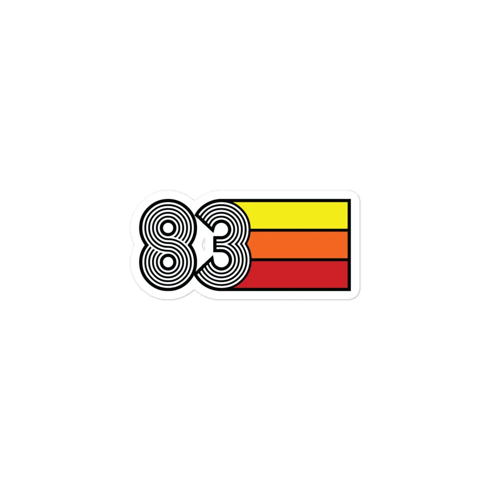 83 - 1983 Retro Tri- Line Decal Decoration Bubble-free Vinyl stickers