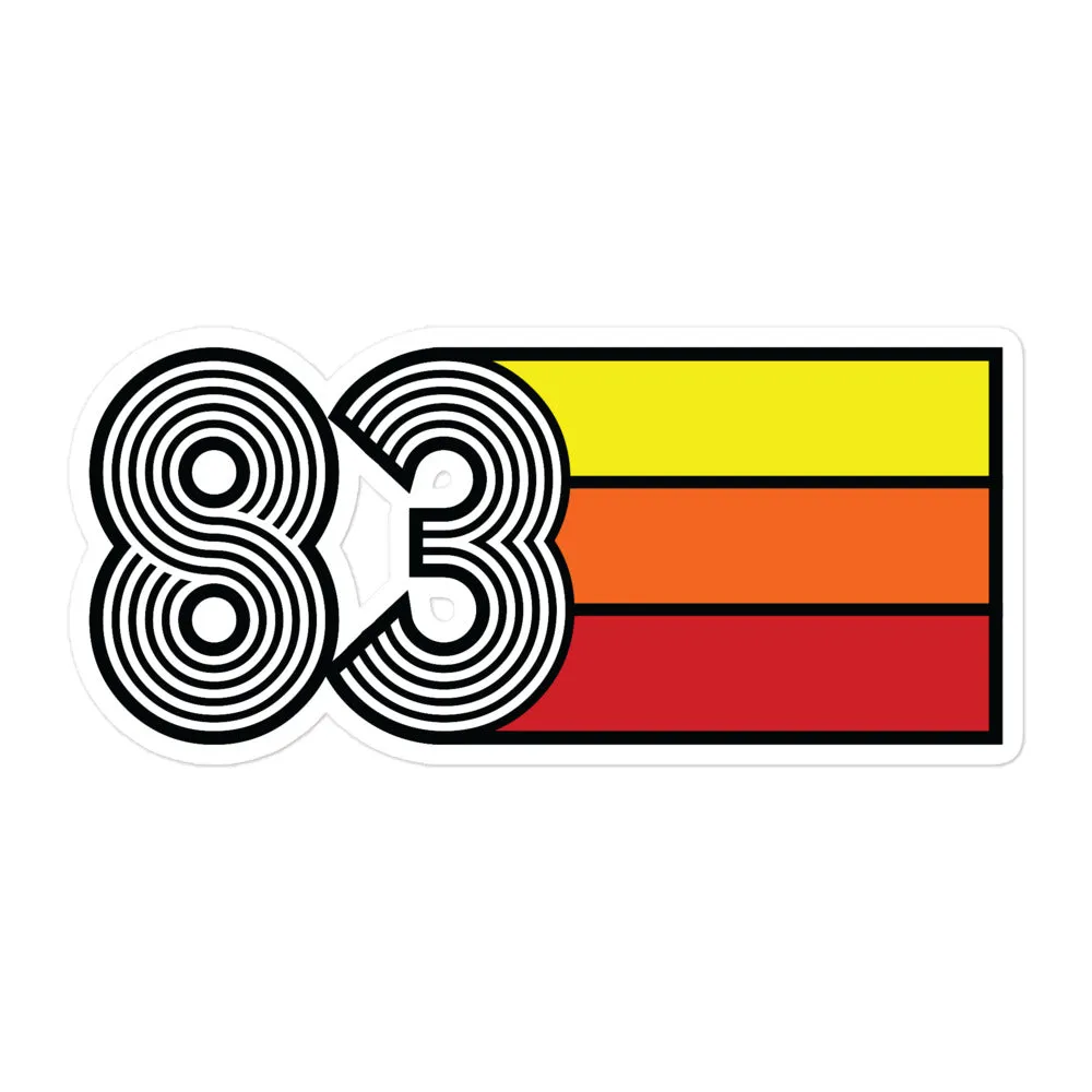 83 - 1983 Retro Tri- Line Decal Decoration Bubble-free Vinyl stickers