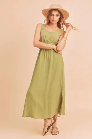 Aemi   Co Side Slit Round Neck Sleeveless Tank Dress
