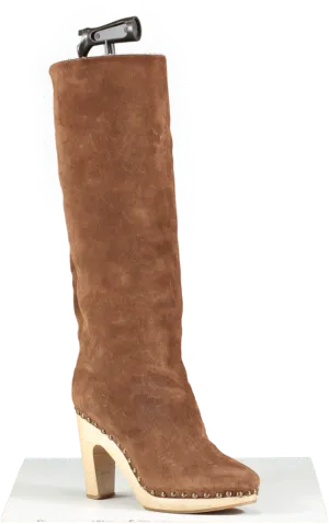 Alvaro Gonzalez Brown Suede Knee High Boots UK 5 EU 38 👠