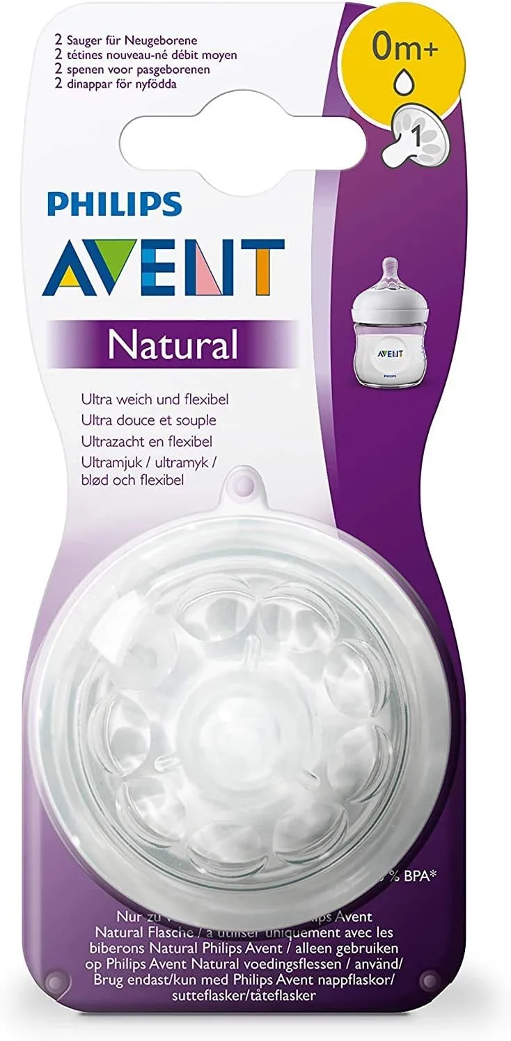 Baby Nipples Natural Feeding 2 pack 0m 