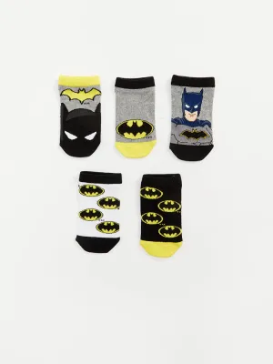Batman Patterned Boy Booties Socks 5-pack