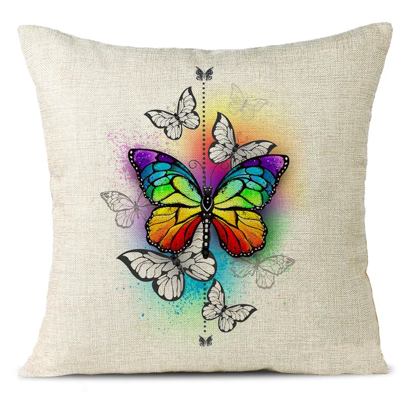 Beautiful Butterfly Linen Pillowcase