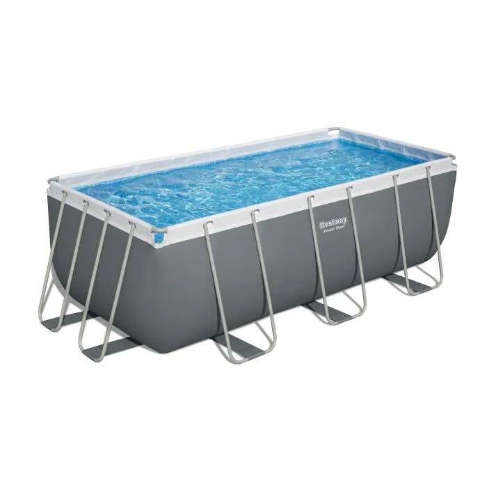 Bestway 13'6" X 6'7" X 48"/4.12M X 2.01M X 1.22M Rectangular Pool Set (Contents:Pool, Sand Filter Pump(220-240V), Ladder,Chem Connect Dispenser)