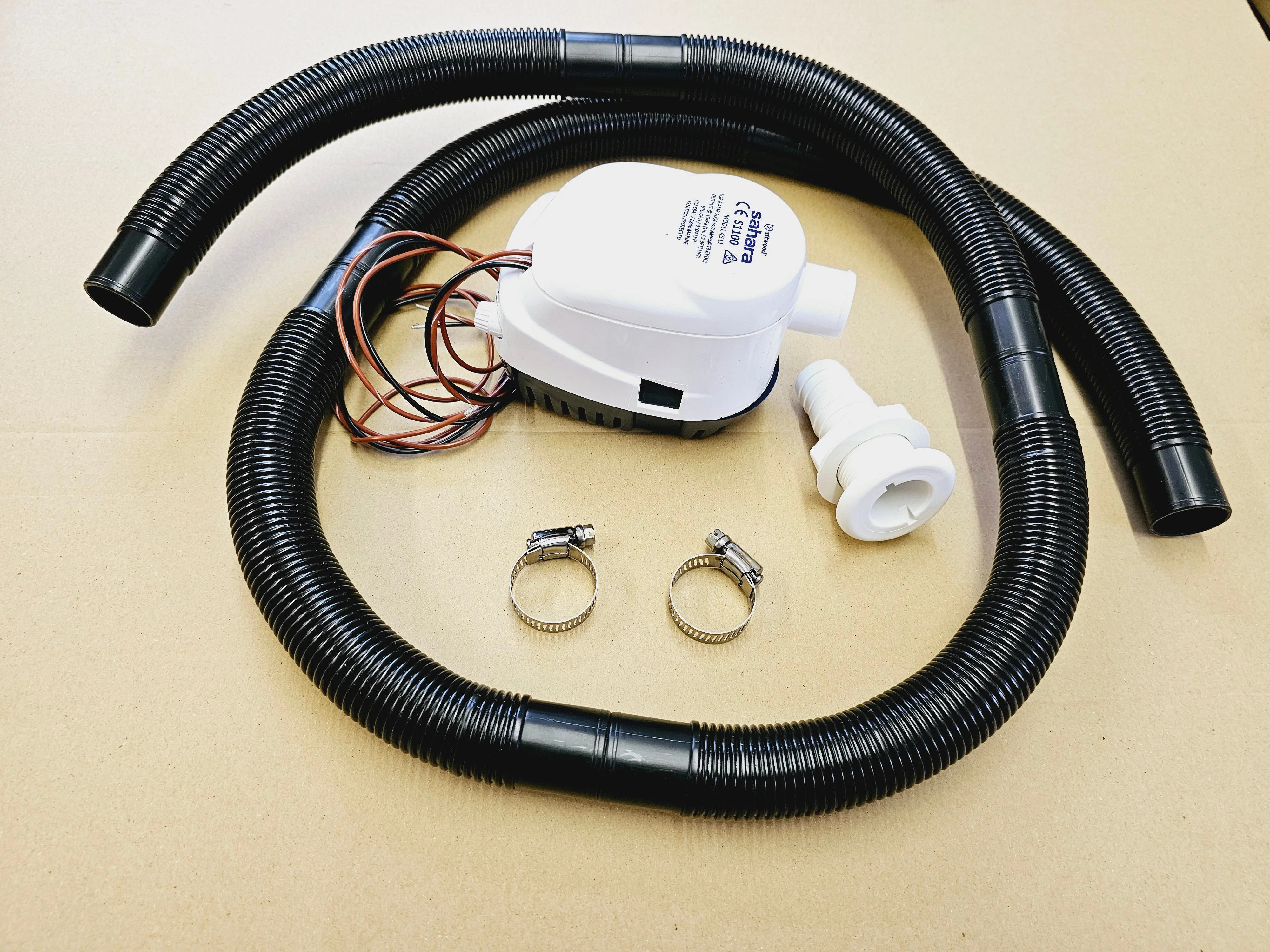 Bilge Pump ATTWOOD SAHARA  Automatic 12v 1100GPH & Hose Kit Outboard Boat Rib