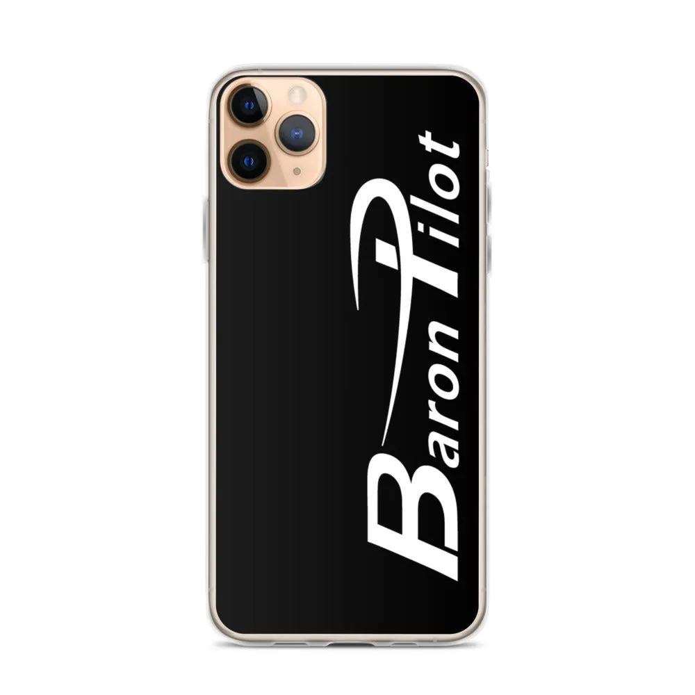 Black Baron Pilot iPhone Case - White Font