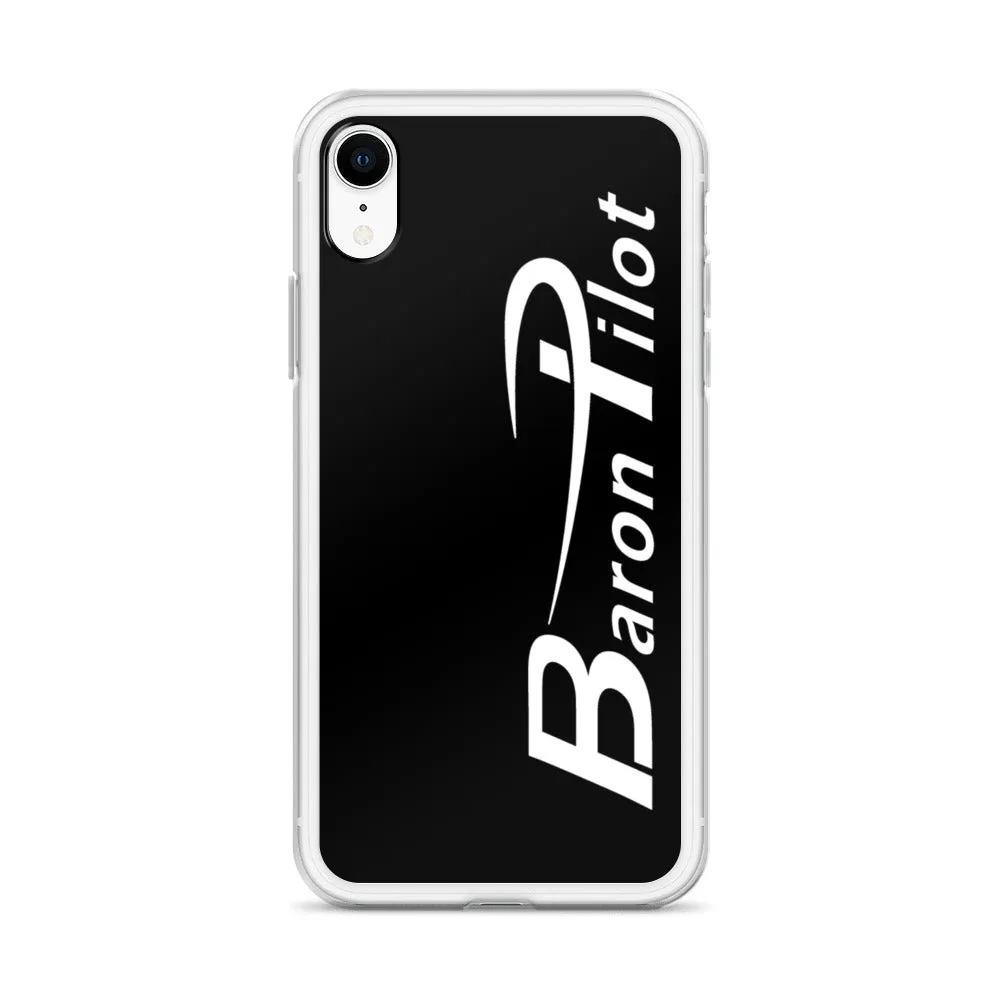 Black Baron Pilot iPhone Case - White Font