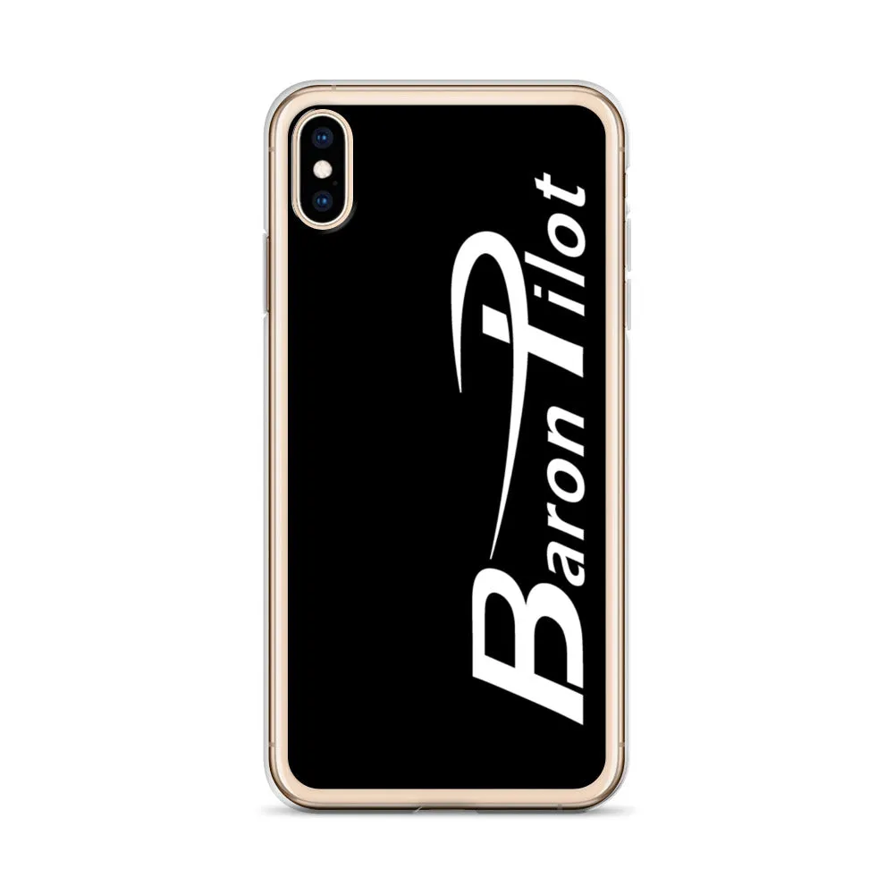Black Baron Pilot iPhone Case - White Font