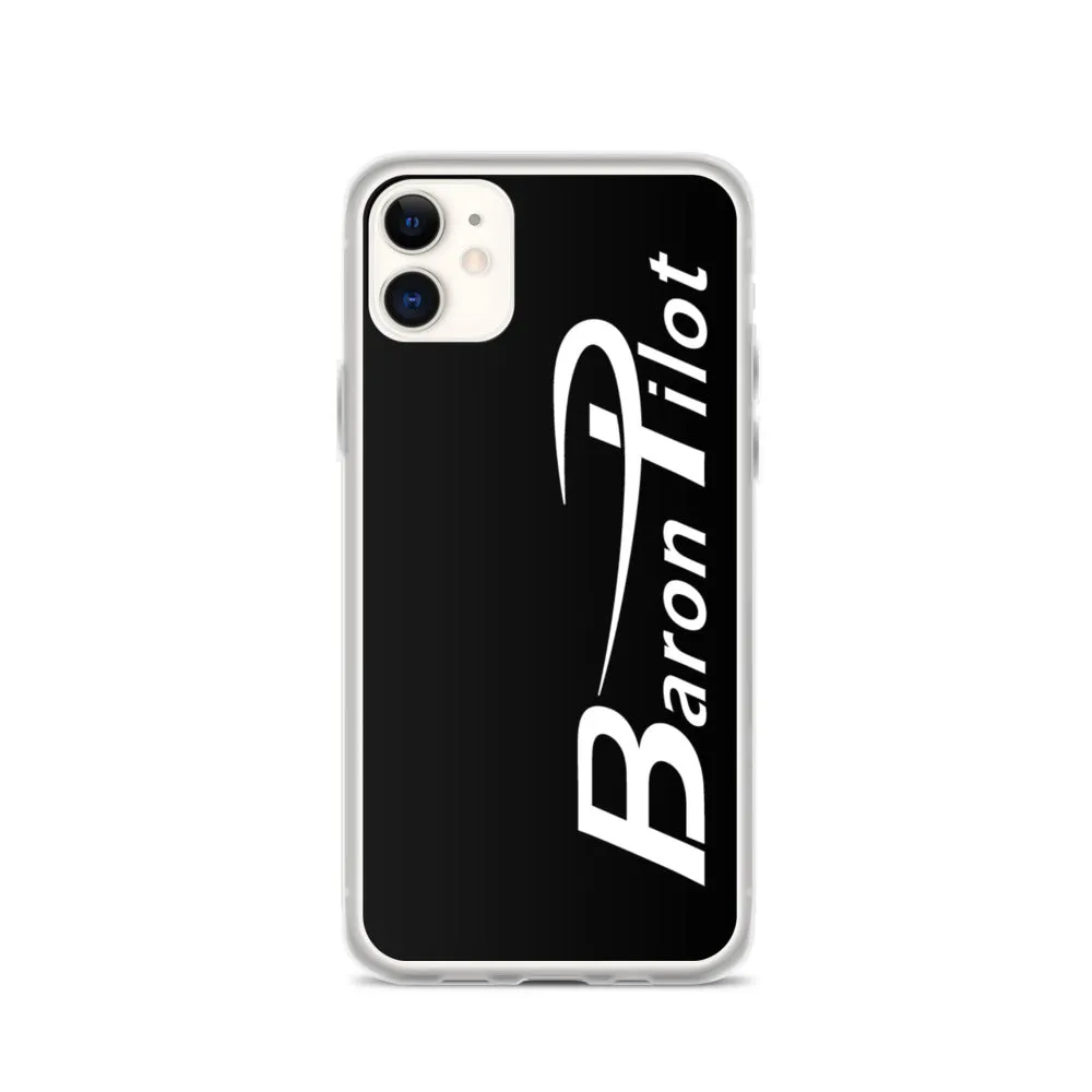 Black Baron Pilot iPhone Case - White Font