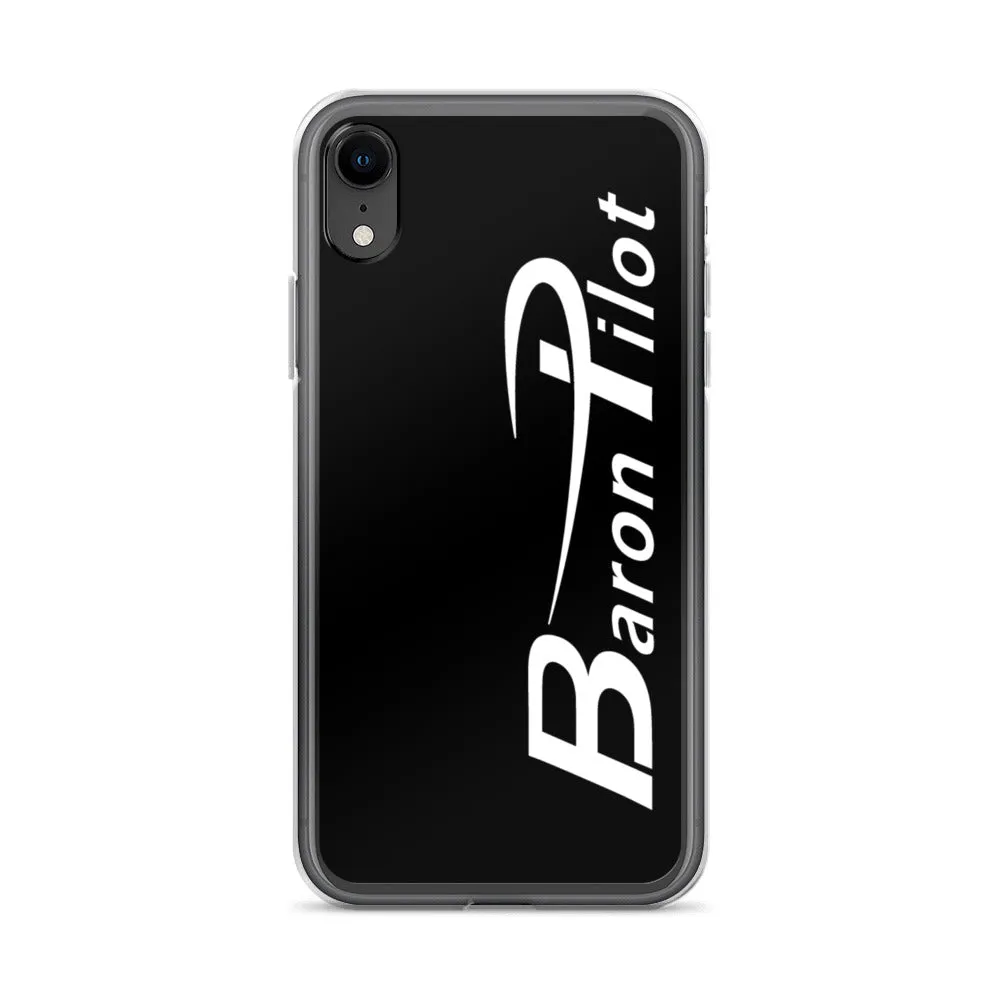 Black Baron Pilot iPhone Case - White Font