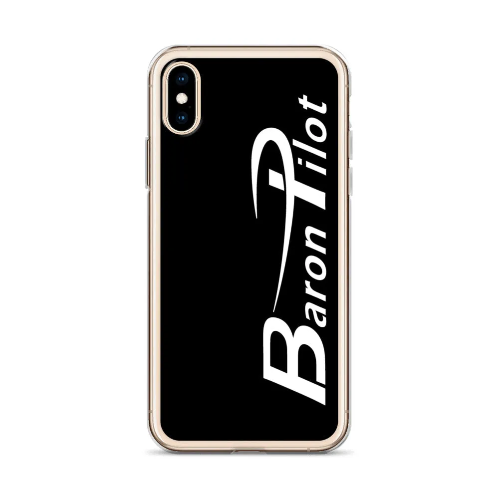Black Baron Pilot iPhone Case - White Font