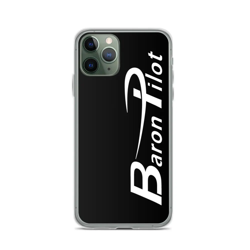 Black Baron Pilot iPhone Case - White Font