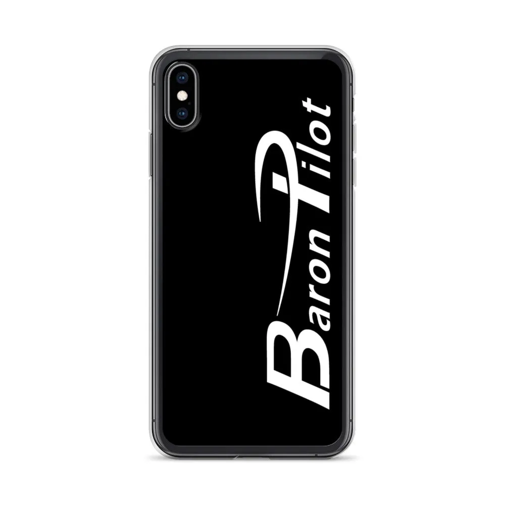 Black Baron Pilot iPhone Case - White Font