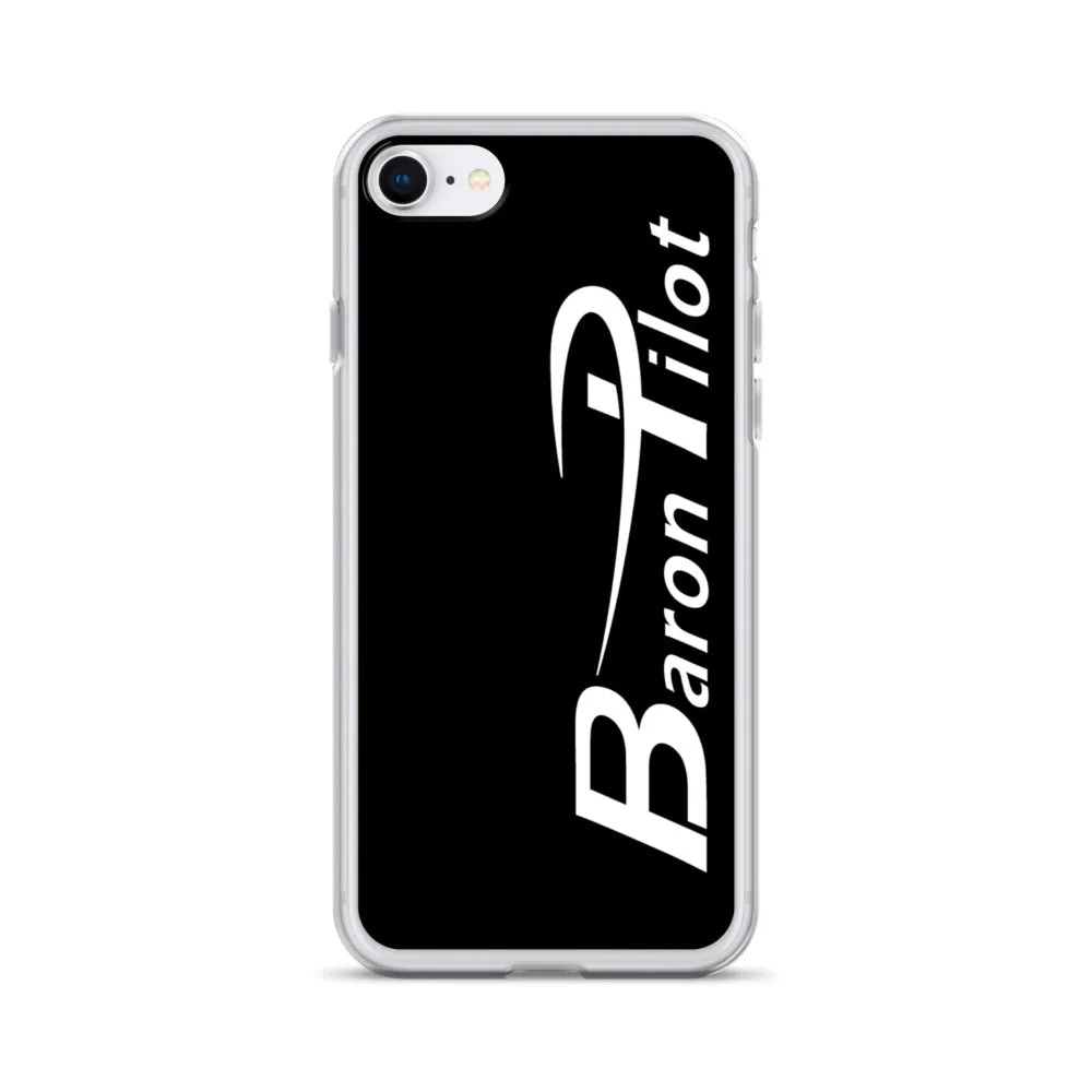 Black Baron Pilot iPhone Case - White Font
