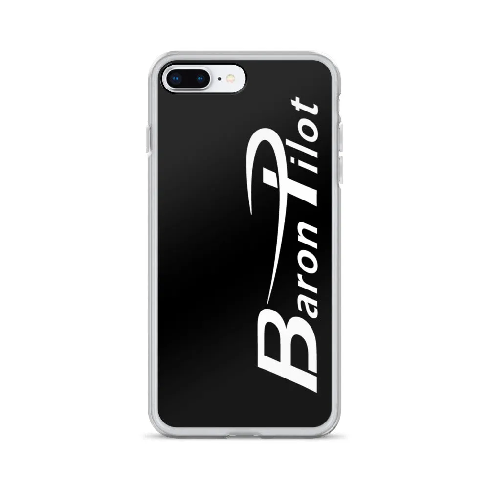 Black Baron Pilot iPhone Case - White Font