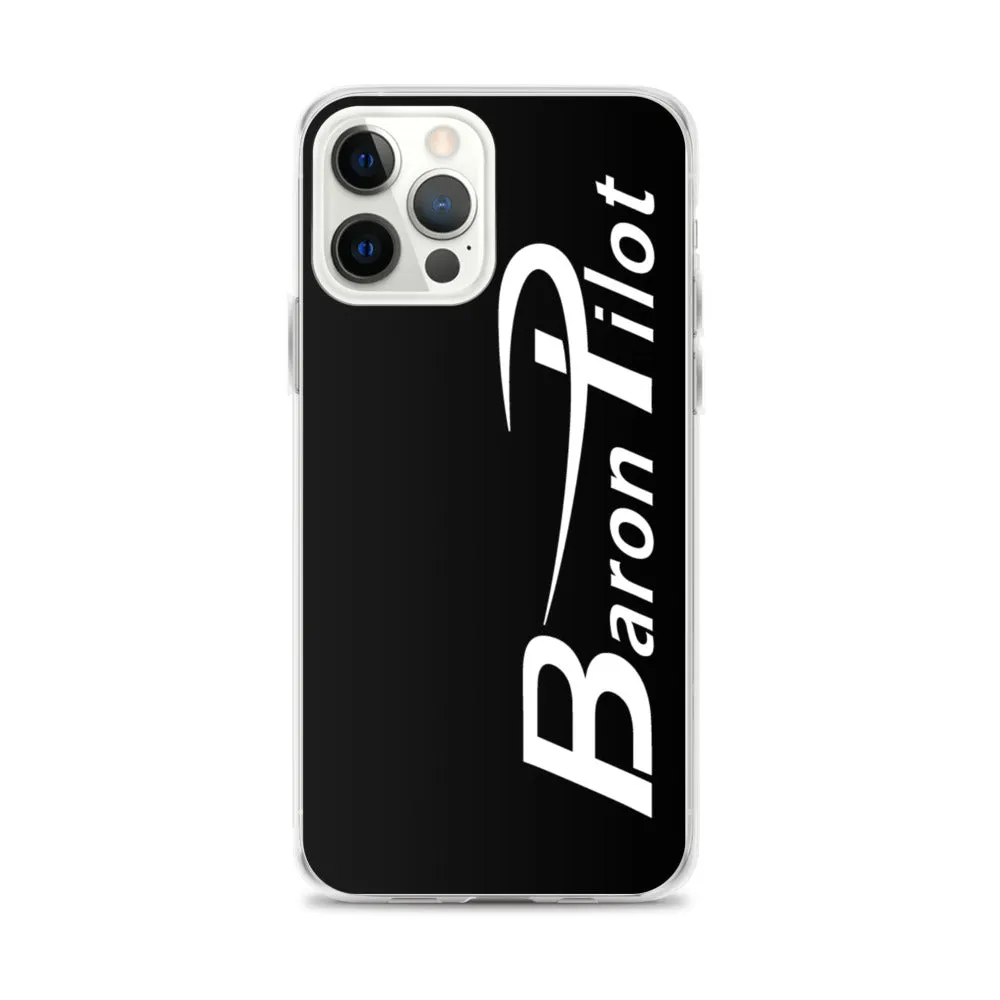 Black Baron Pilot iPhone Case - White Font