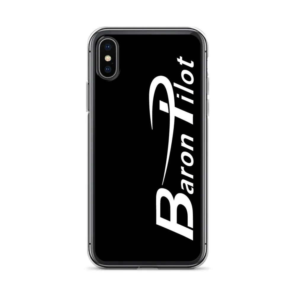 Black Baron Pilot iPhone Case - White Font