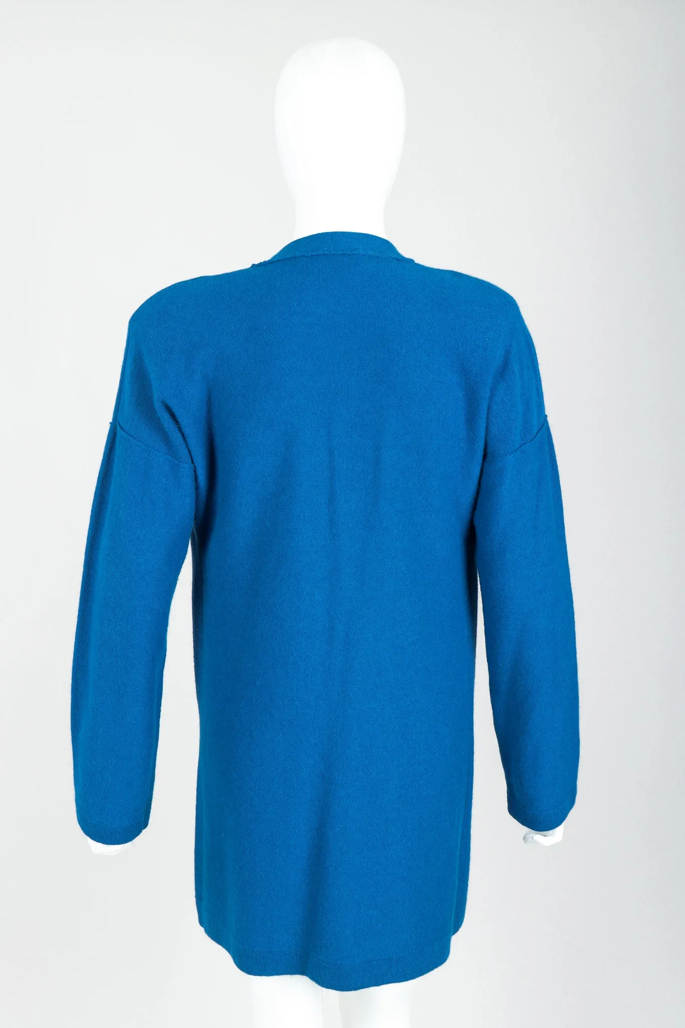 Blue Knit Longline Cardigan & Pant Set