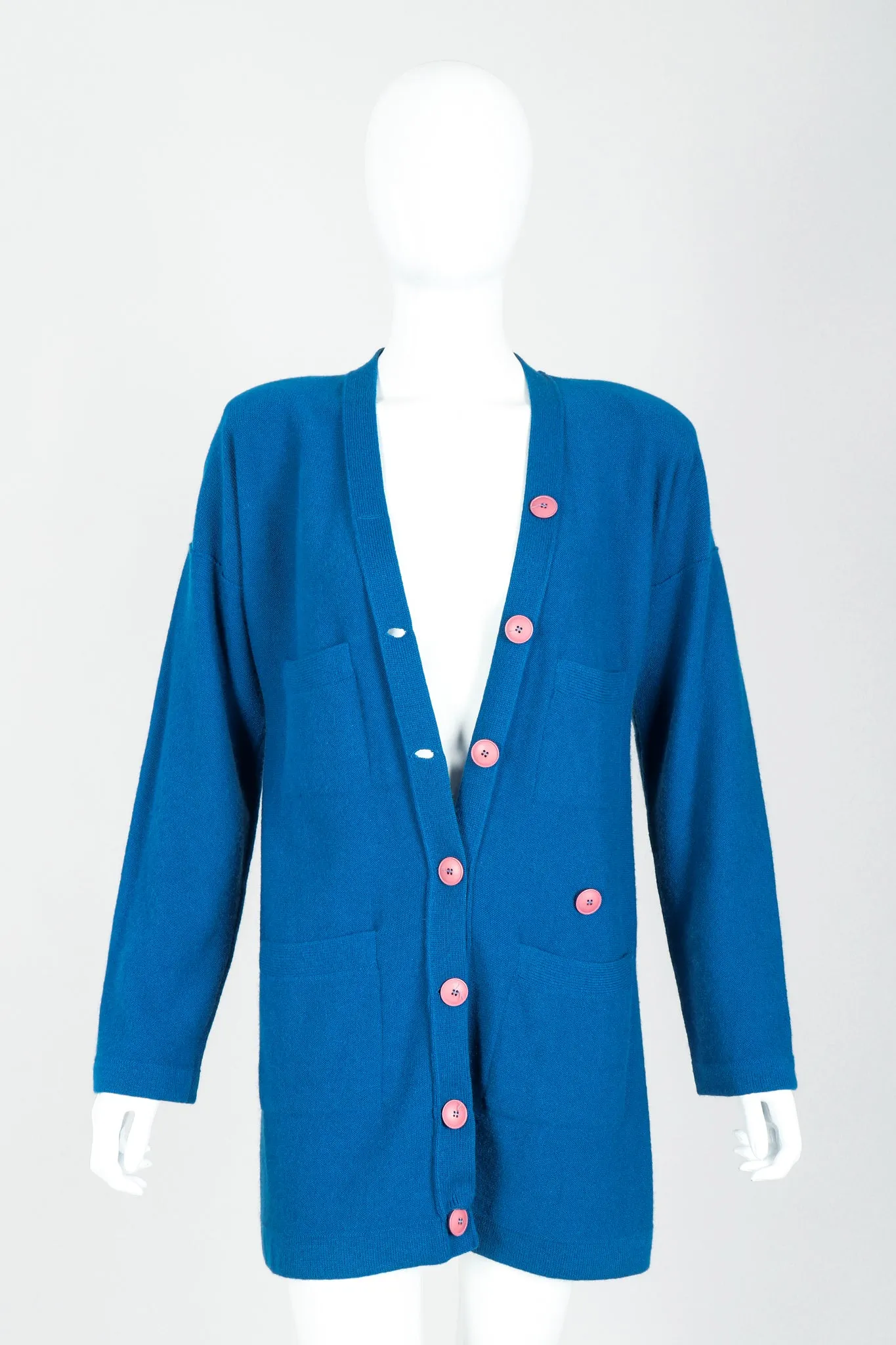 Blue Knit Longline Cardigan & Pant Set