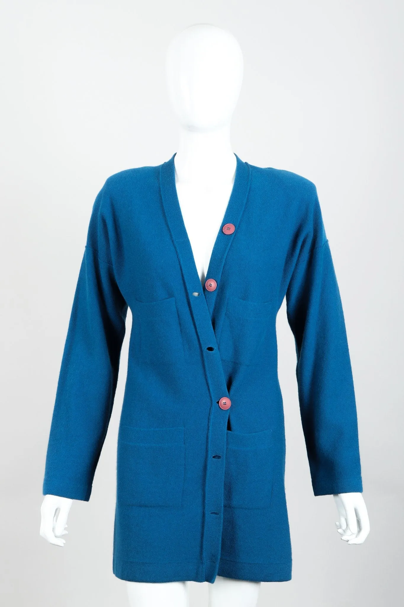 Blue Knit Longline Cardigan & Pant Set