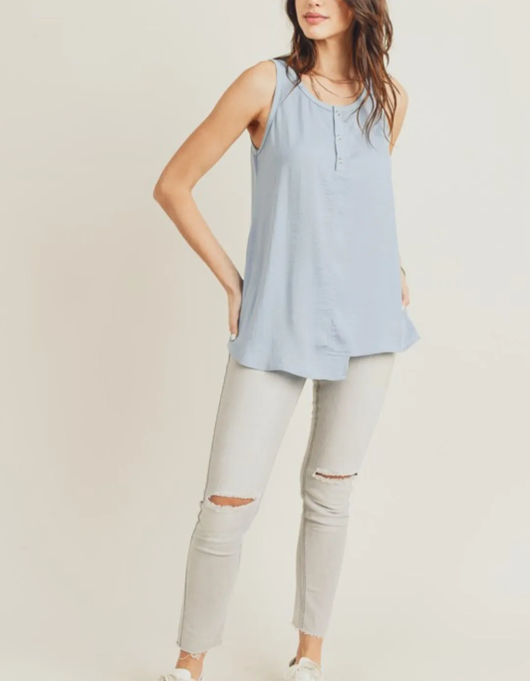 Blue Woven tank