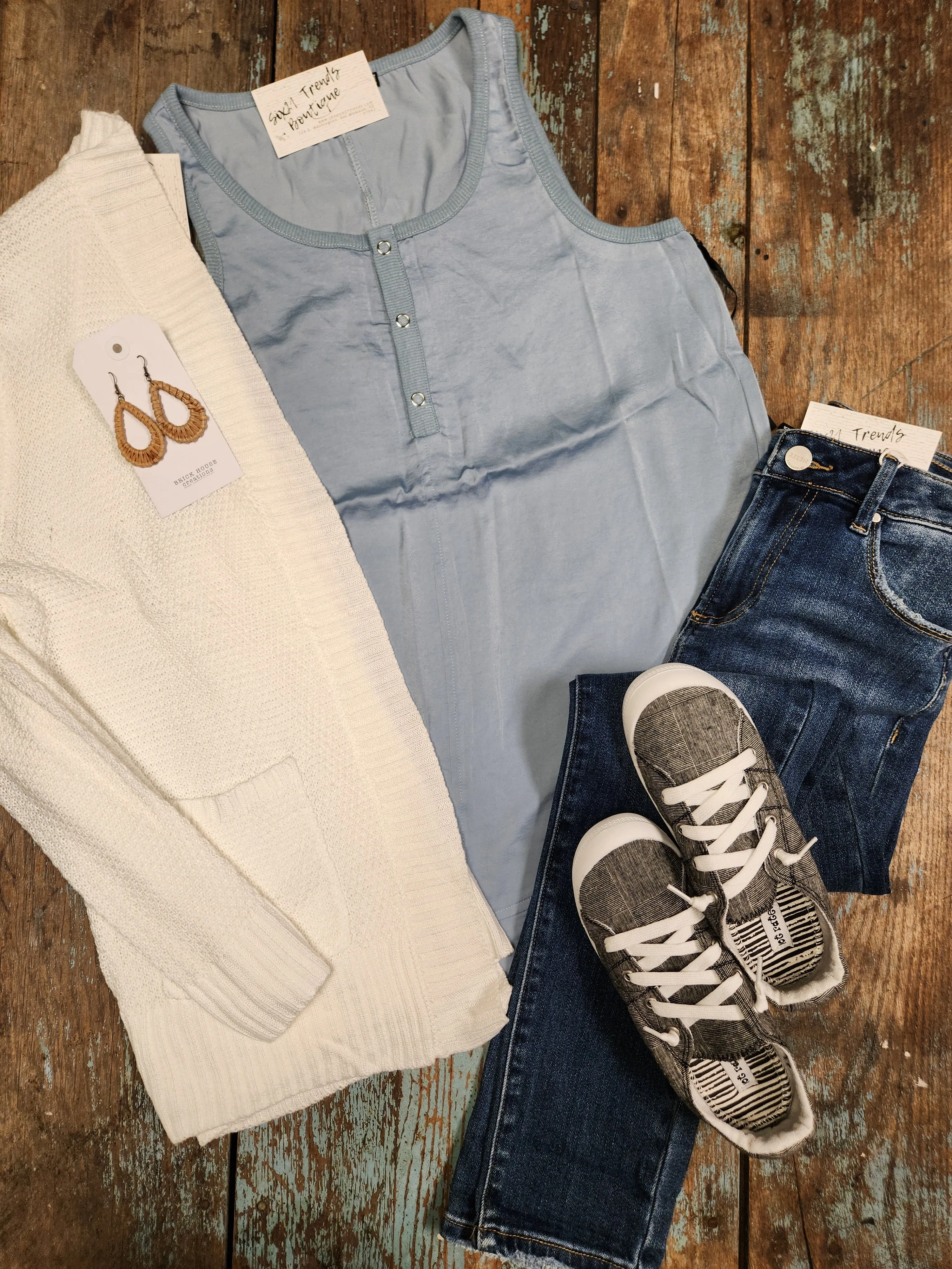 Blue Woven tank