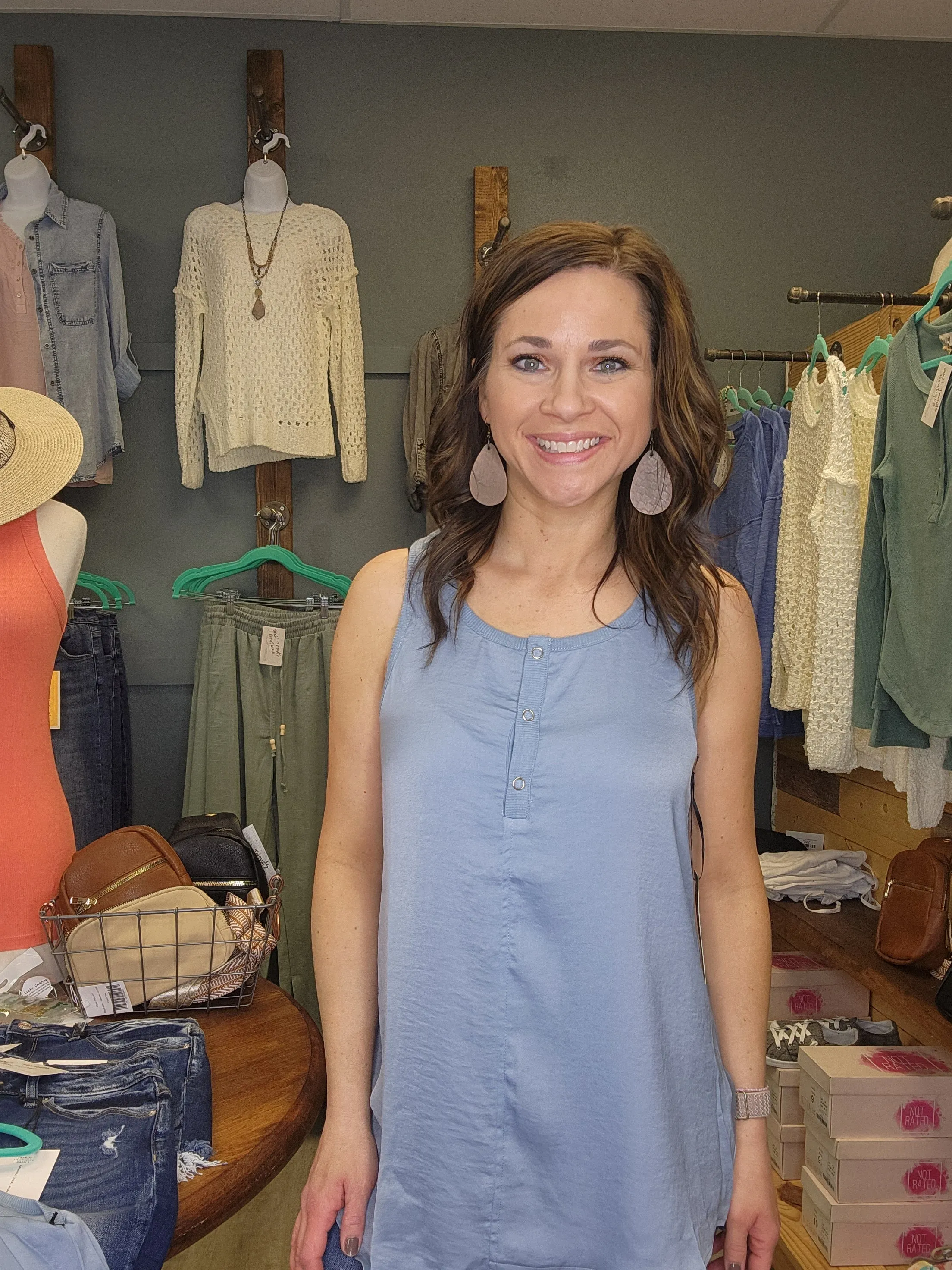Blue Woven tank
