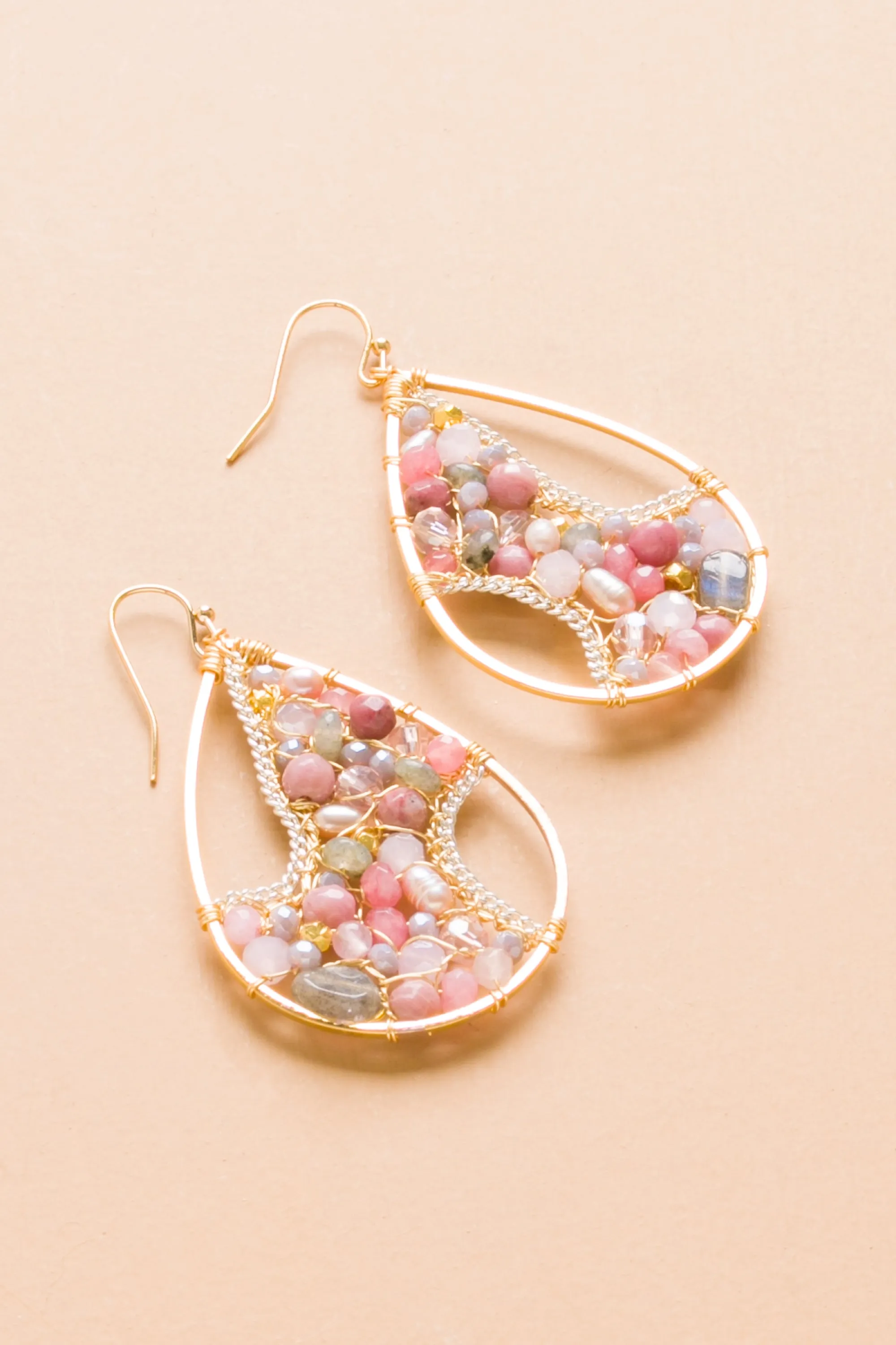 Blushing Woven Curve Earrings