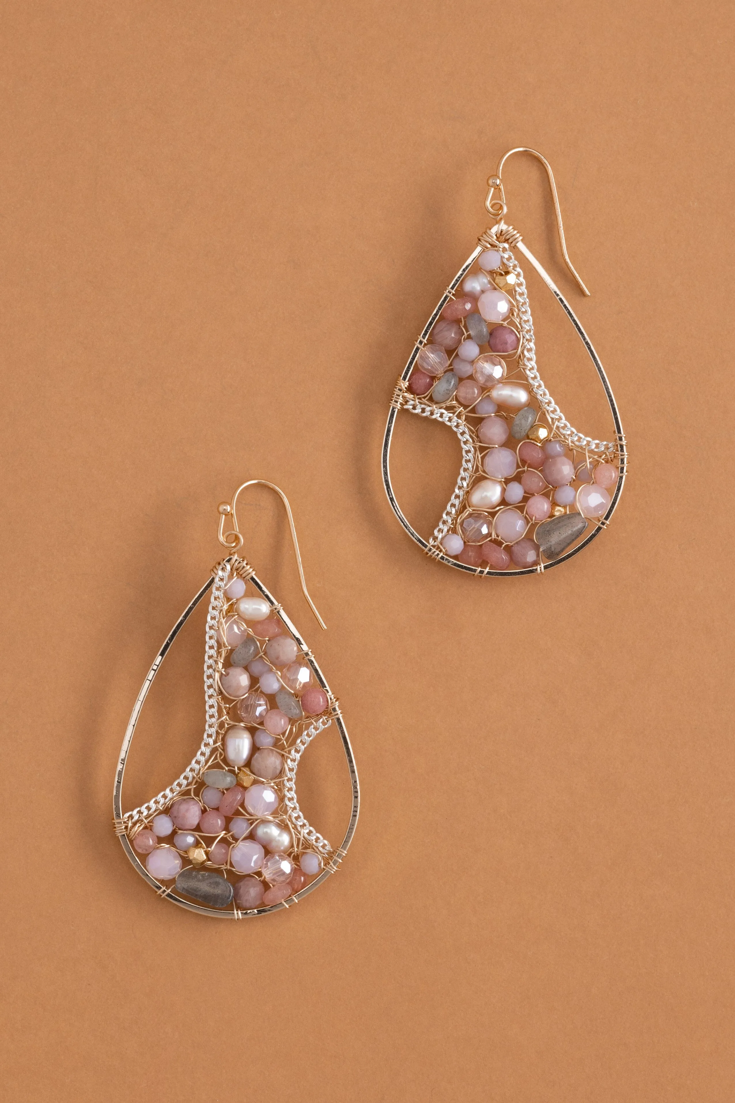 Blushing Woven Curve Earrings