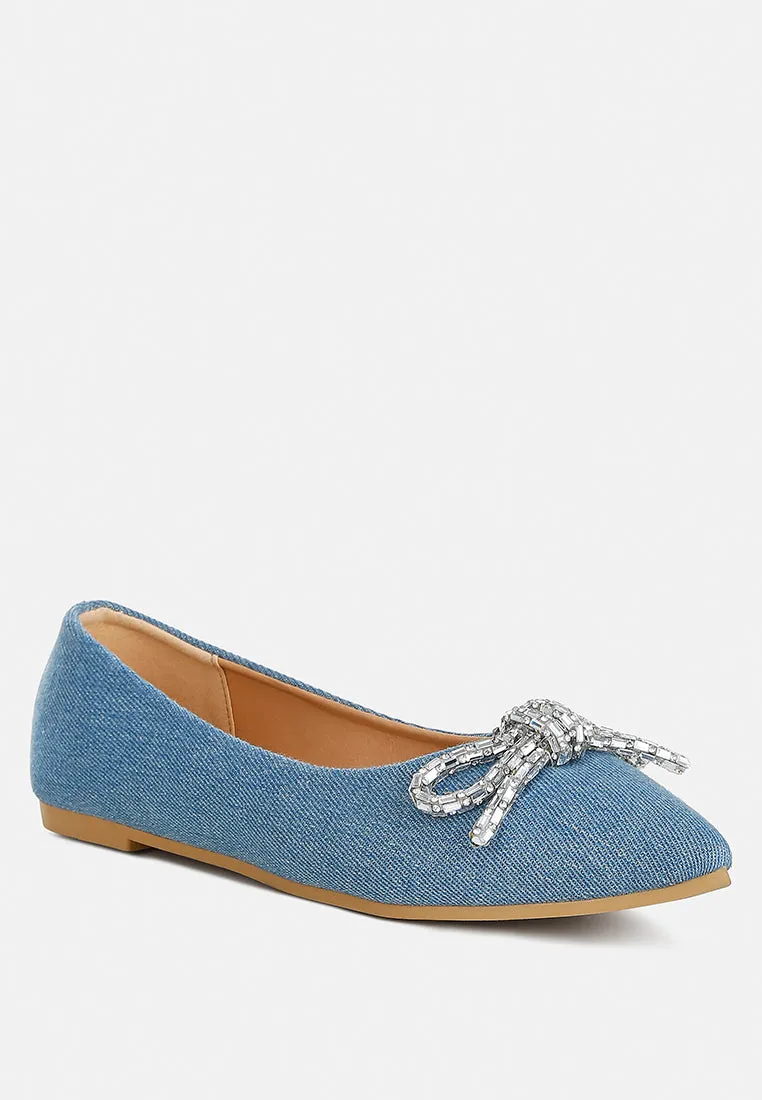 Bow Detail Ballet Flats By Ruw