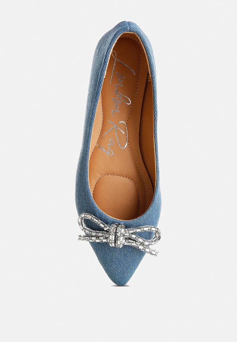 Bow Detail Ballet Flats By Ruw