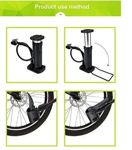 brahmani cart Multifunction Bike Pump -Portable Floor Bike Pump,Foot Activated Floor Bicycle Air Pump Compatible with Presta & Schrader Valves Aluminum Alloy Barrel Free Gas Needle.