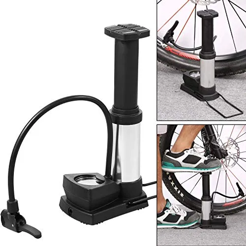 brahmani cart Multifunction Bike Pump -Portable Floor Bike Pump,Foot Activated Floor Bicycle Air Pump Compatible with Presta & Schrader Valves Aluminum Alloy Barrel Free Gas Needle.