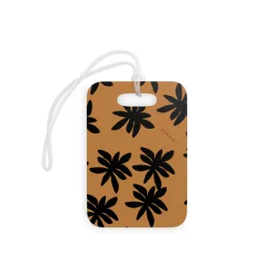 Brown & Black Fleur Luggage Tag