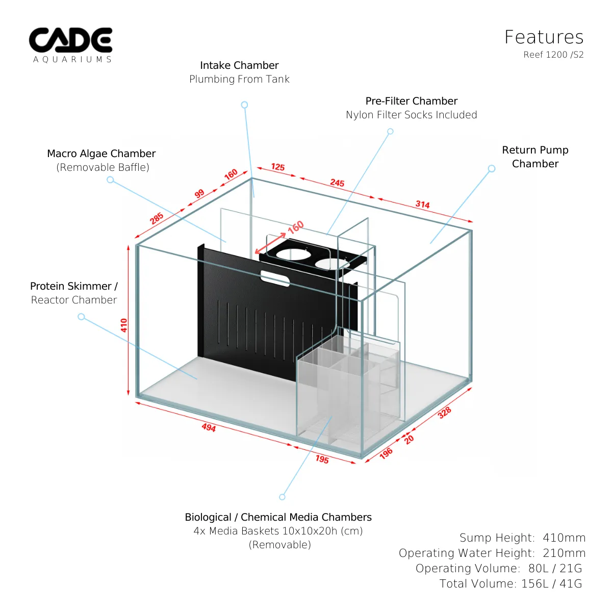 Cade Pro Reef S2 1200 (PR1200) - White
