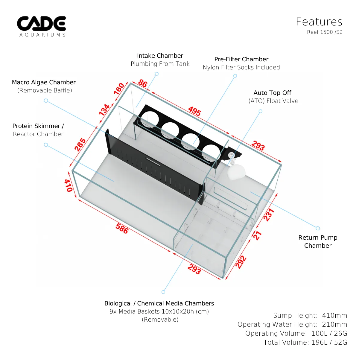 Cade Pro Reef S2 1500 (PR1500) - White