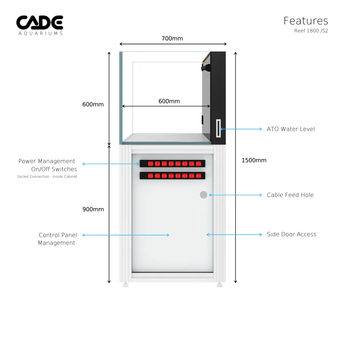 Cade Pro Reef S2 1800 (PR1800) - White