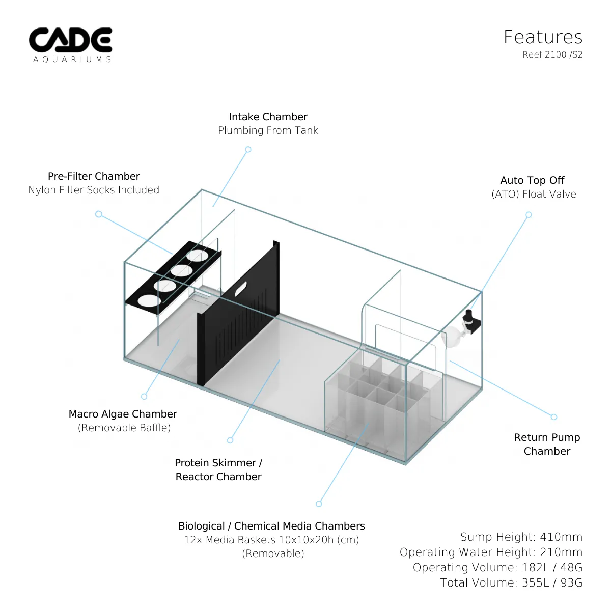 Cade Pro Reef S2 2100 (PR2100) - White