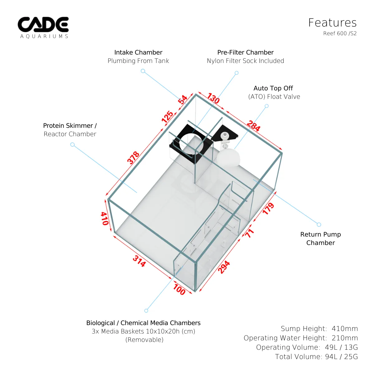 Cade Pro Reef S2 600 (PR600) - Black
