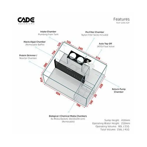 Cade Reef Frag S2 1200 (F1200) - Black