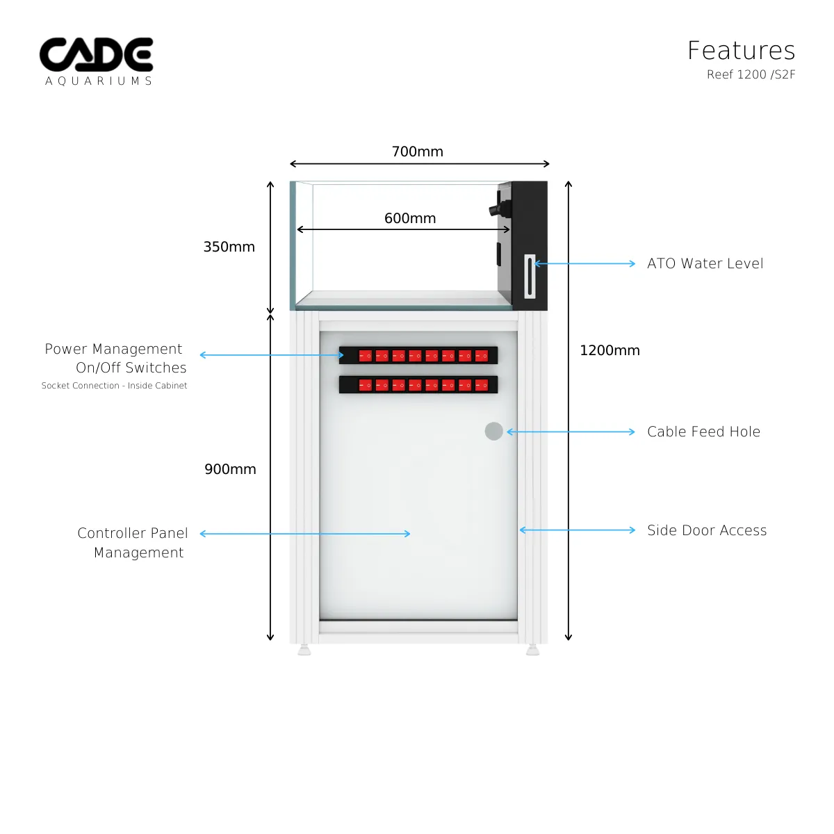 Cade Reef Frag S2 1200 (F1200) - White