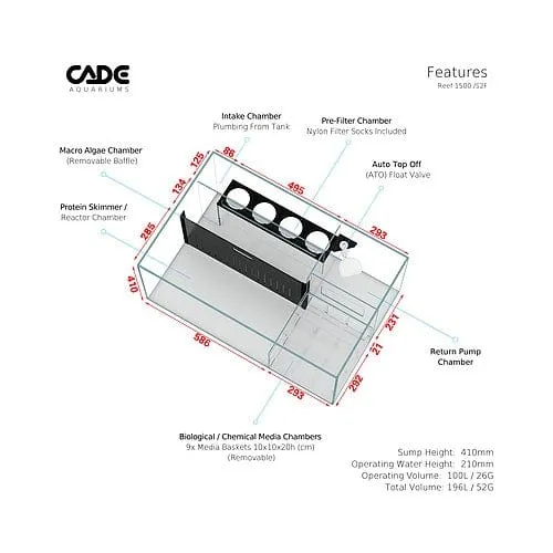 Cade Reef Frag S2 1500 (F1500) - Black